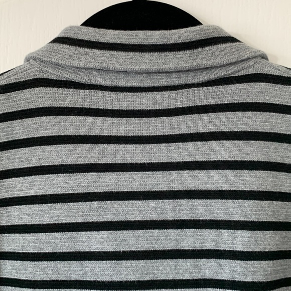 LOFT 100% Cotton Collared V-Neck Double Breasted Pockets Striped Jacket Size MP - Picture 11 of 16